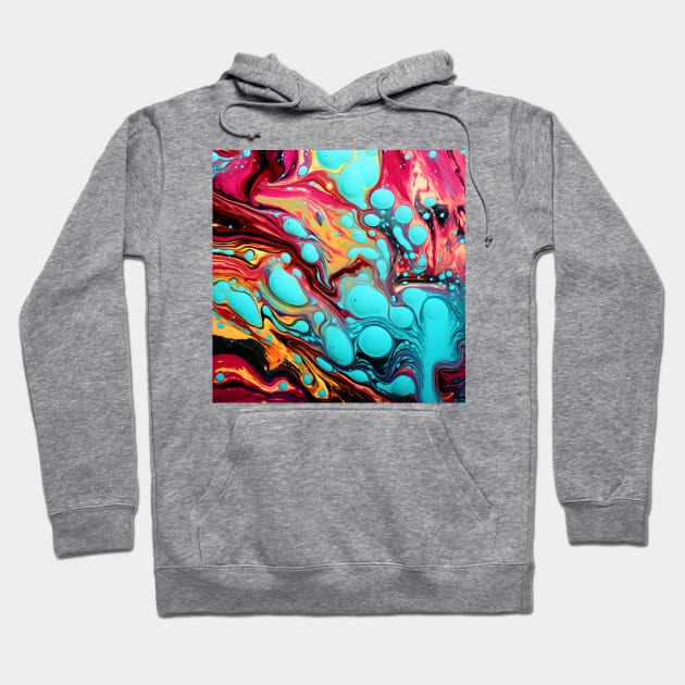 Electric Neon Waves Abstract Hoodie by AbstractGuy